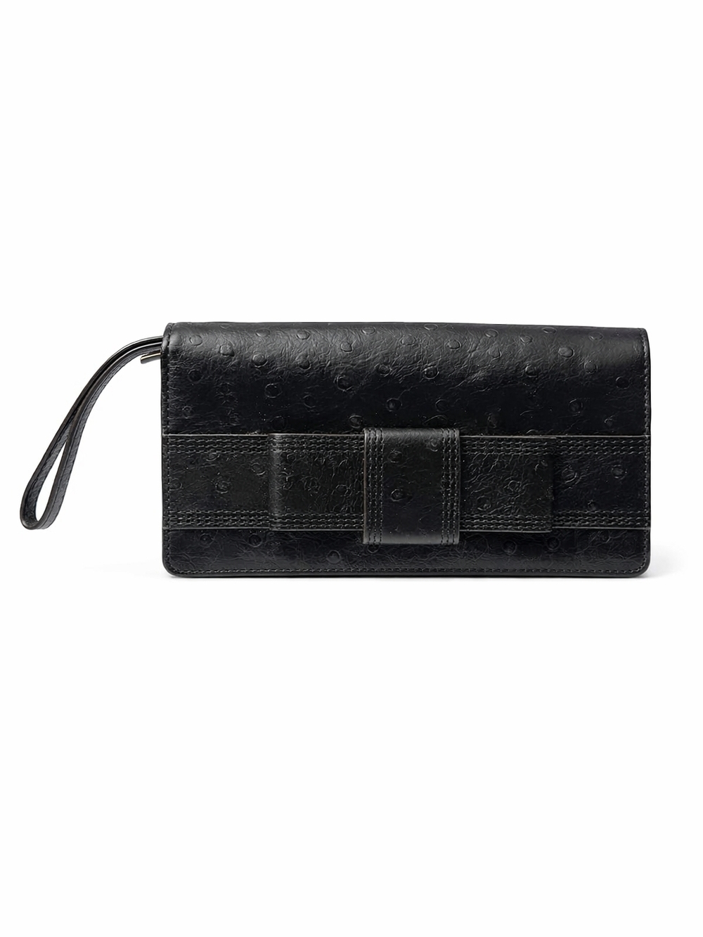 Kate Spade Ostritch Leather Wristlet / Wallet With Bow